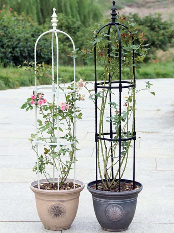 Jardim Trepadeira Rosa Verde Treliça De Plantas, Suporte Em Tubo De Aço Revestido Em U Para Flores, Suporte De Coluna Para Vasos De Rosas.  |   Suporte De Jardinagem Suporte De Jardinagem Suporte De Jardinagem